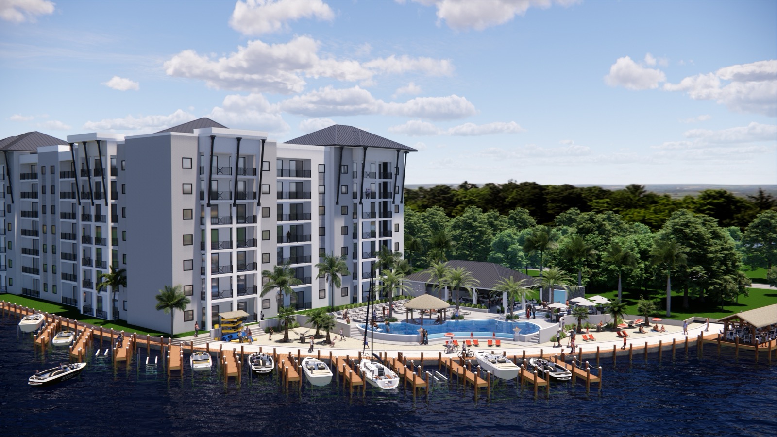 Lake Shadroe building from the water