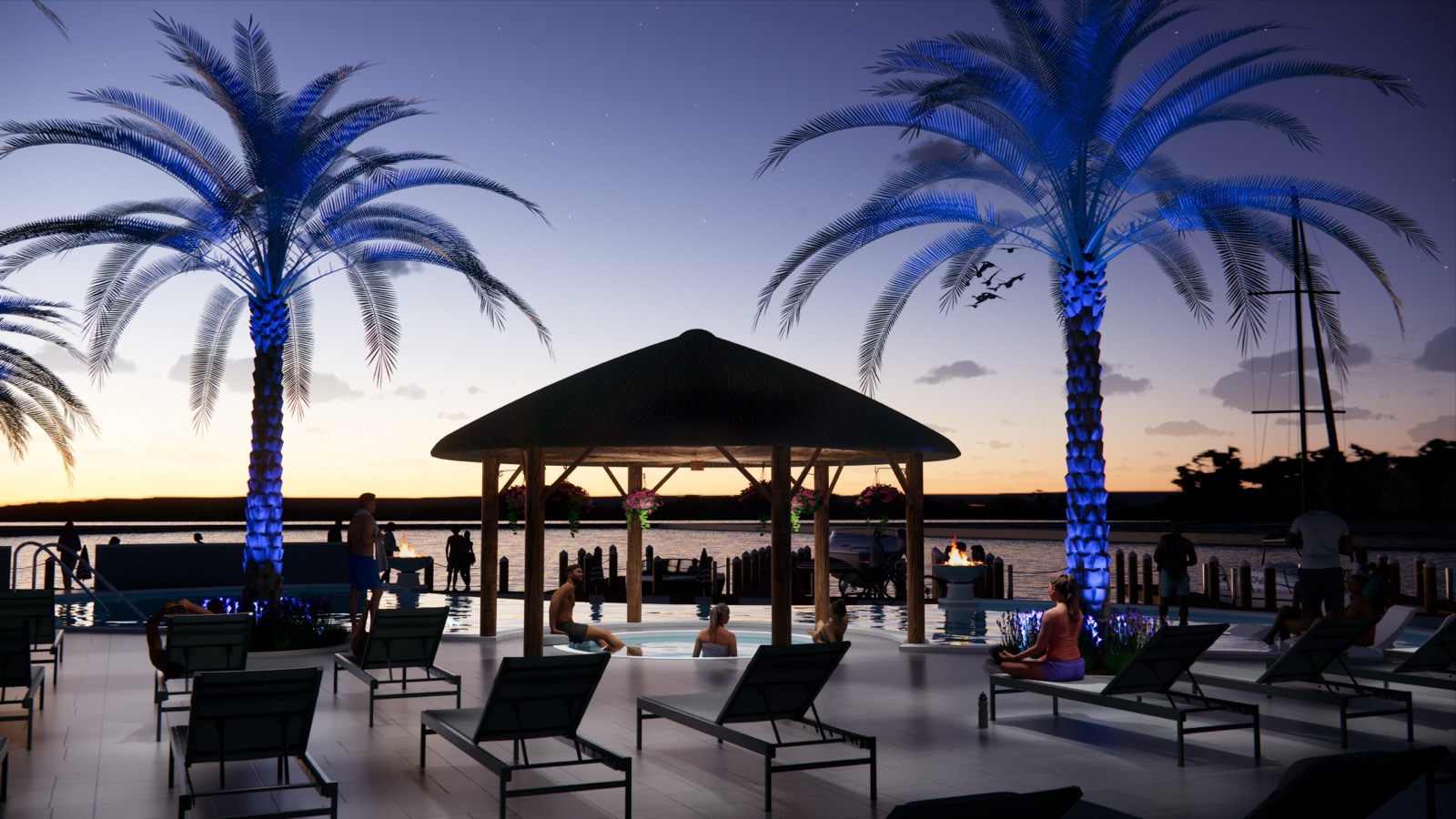 Lake Shadroe pool and tiki area